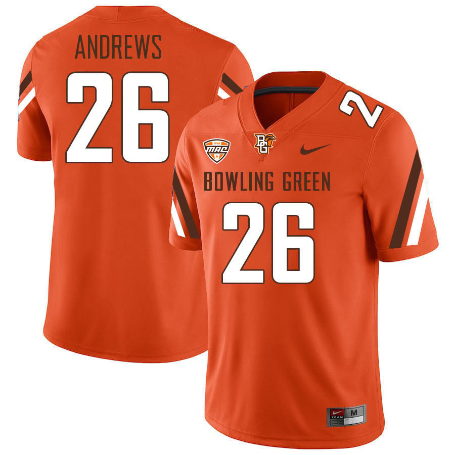 Bowling Green State Falcons #26 Josira Andrews College Football Jerseys Stitched-Orange